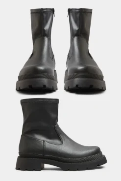 M&Co Limited Collection Limited Collection Black Chunky Sock Boots In Extra Wide Eee Fit>Women Boots