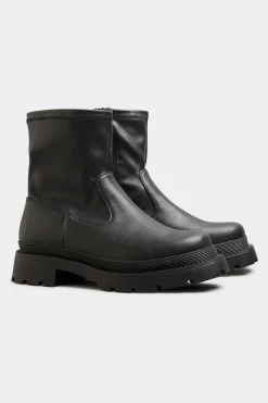 M&Co Limited Collection Limited Collection Black Chunky Sock Boots In Extra Wide Eee Fit><noscript><img width=