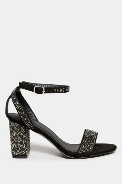 M&Co Limited Collection Limited Collection Black Faux Suede Diamante Embellished Heels In Wide E Fit & Extra Wide Eee Fit><noscript><img width=