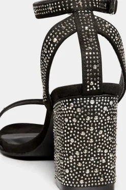 M&Co Limited Collection Limited Collection Black Faux Suede Diamante Embellished Heels In Wide E Fit & Extra Wide Eee Fit><noscript><img width=