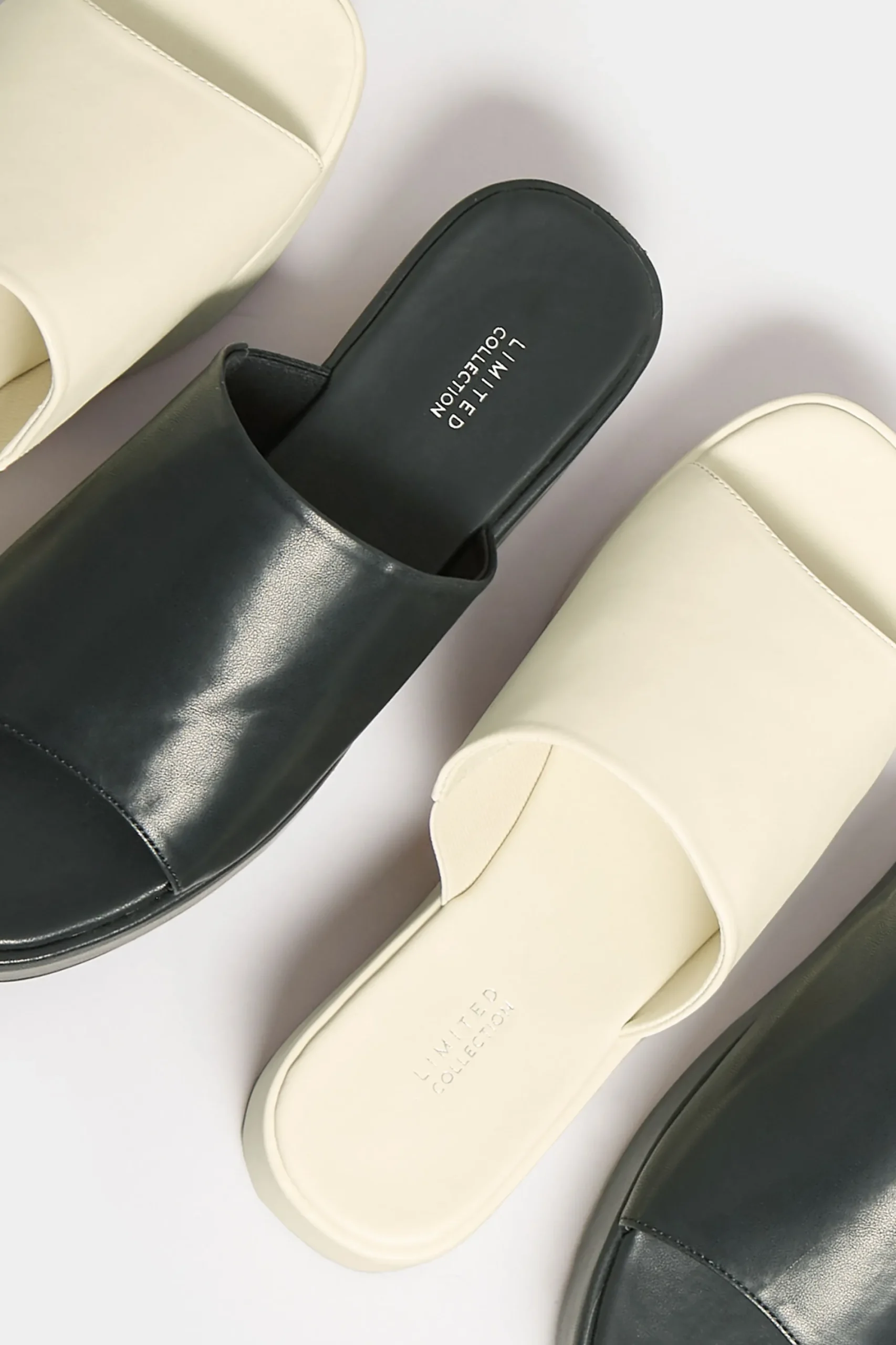 M&Co Limited Collection Limited Collection Black Platform Mule Sandals In E Wide Fit & Eee Extra Wide Fit>Women Mules & Sliders