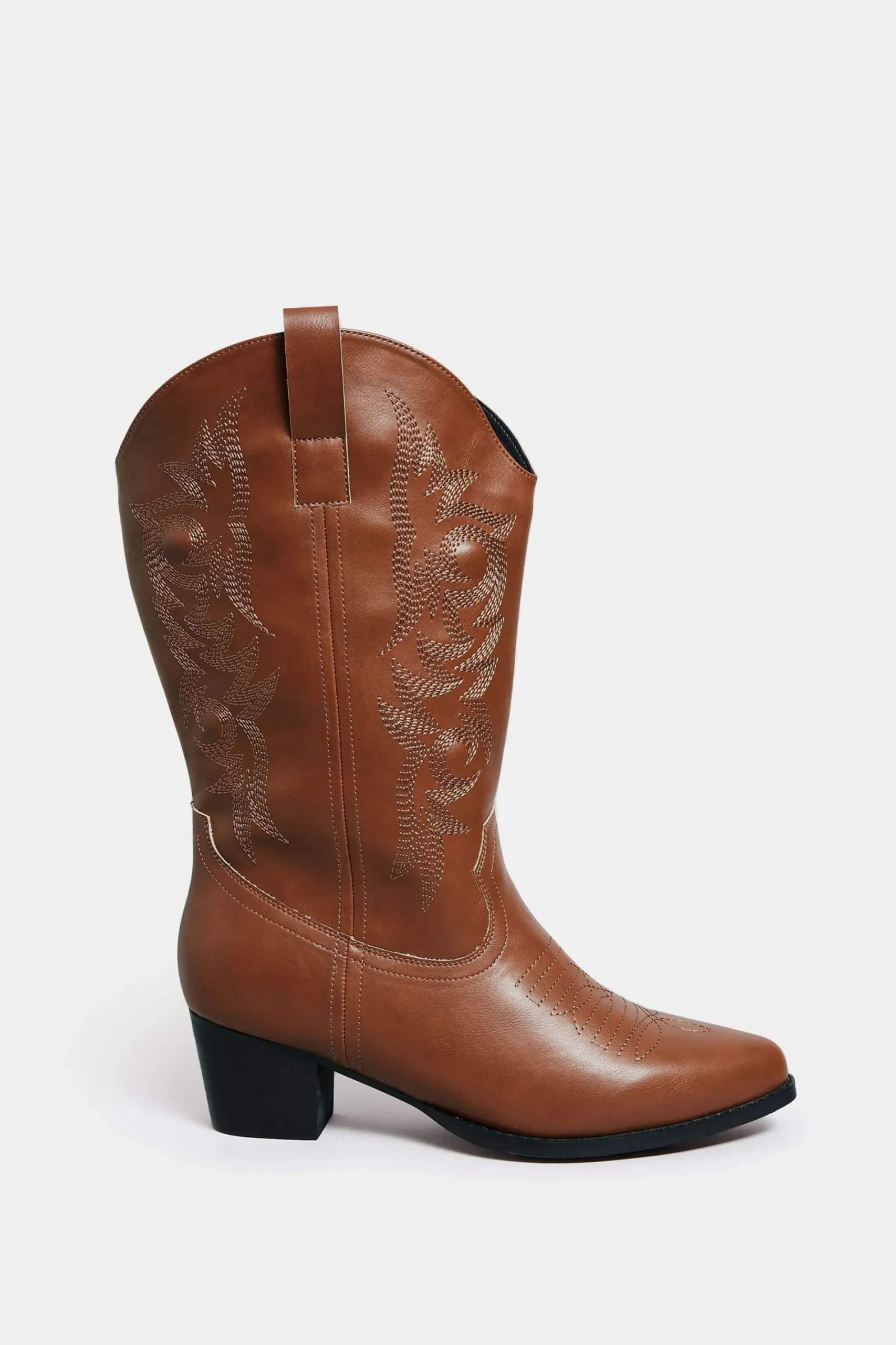 M&Co Limited Collection Limited Collection Tan Brown Cowboy Boots In Extra Wide Eee Fit>Women Boots