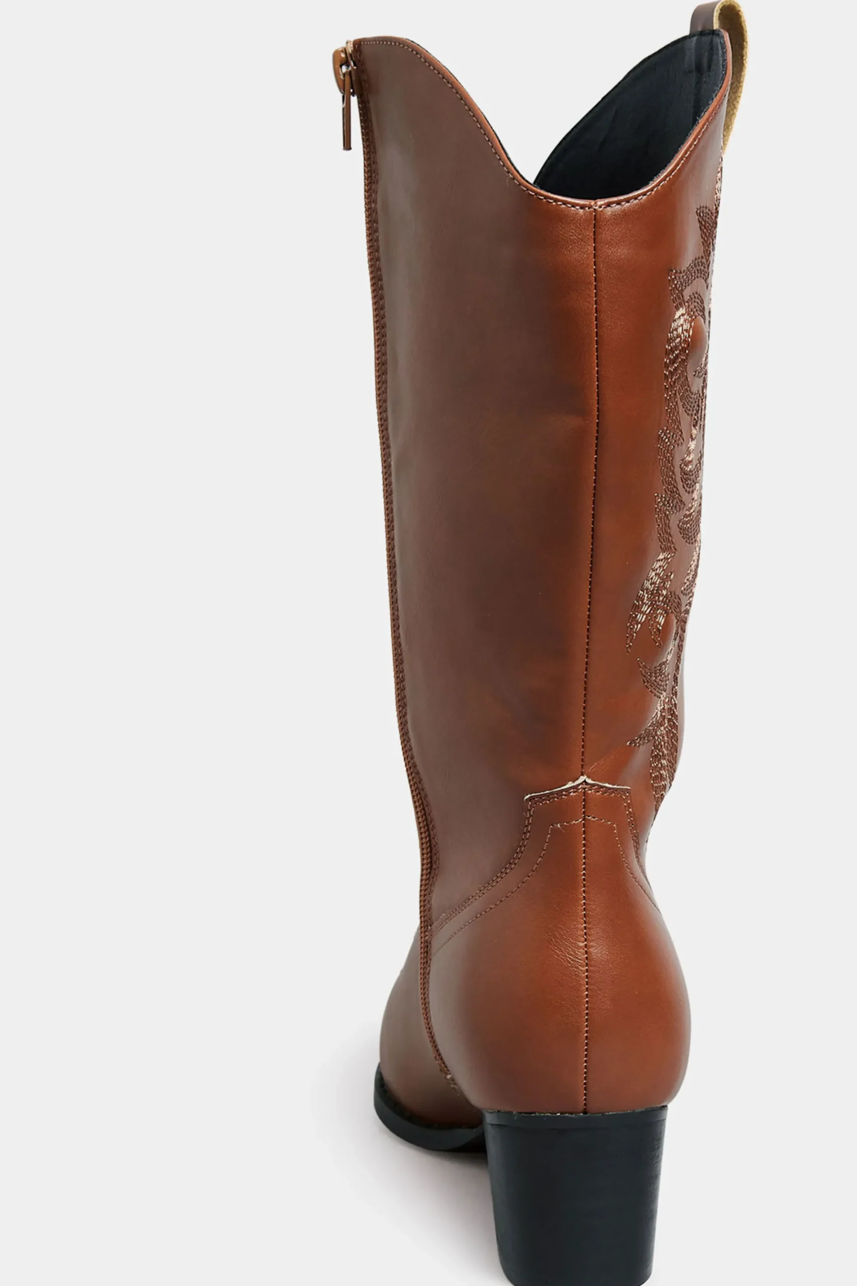 M&Co Limited Collection Limited Collection Tan Brown Cowboy Boots In Extra Wide Eee Fit>Women Boots