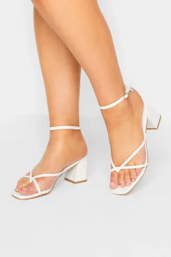 M&Co Limited Collection Limited Collection White Mid Toe Post Heeled Sandals In Extra Wide Eee Fit>Women Heels