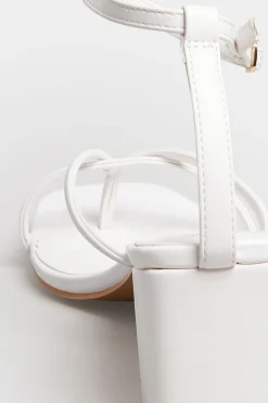 M&Co Limited Collection Limited Collection White Mid Toe Post Heeled Sandals In Extra Wide Eee Fit><noscript><img width=