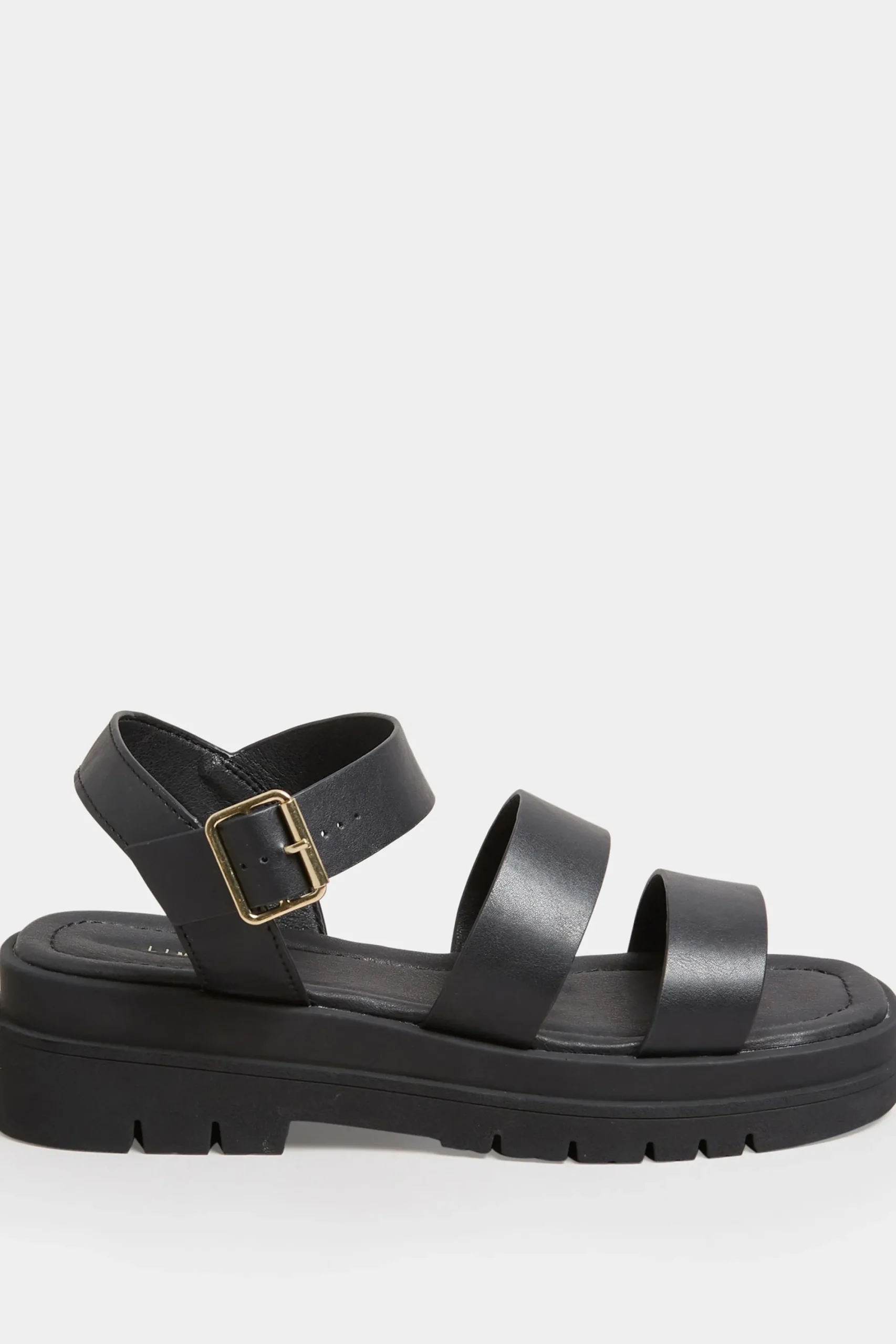 M&Co Limited Collection Limited Collection Black Triple Strap Gladiator Sandals In Wide E Fit & Extra Wide Eee Fit>Women Sandals
