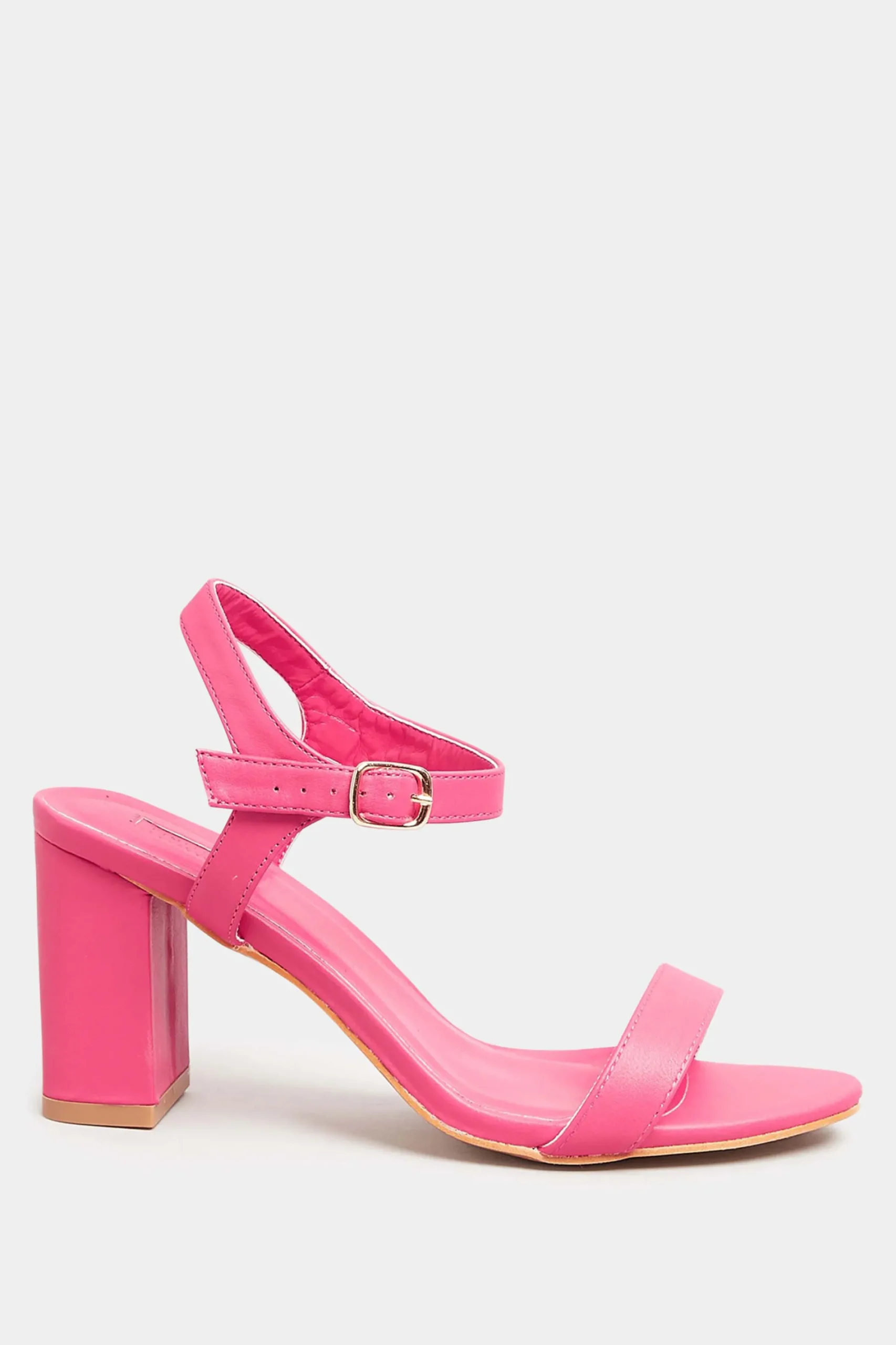 M&Co Limited Collection Limited Collection Hot Pink Block Heel Sandal In Wide E Fit & Extra Wide Fit>Women Heels