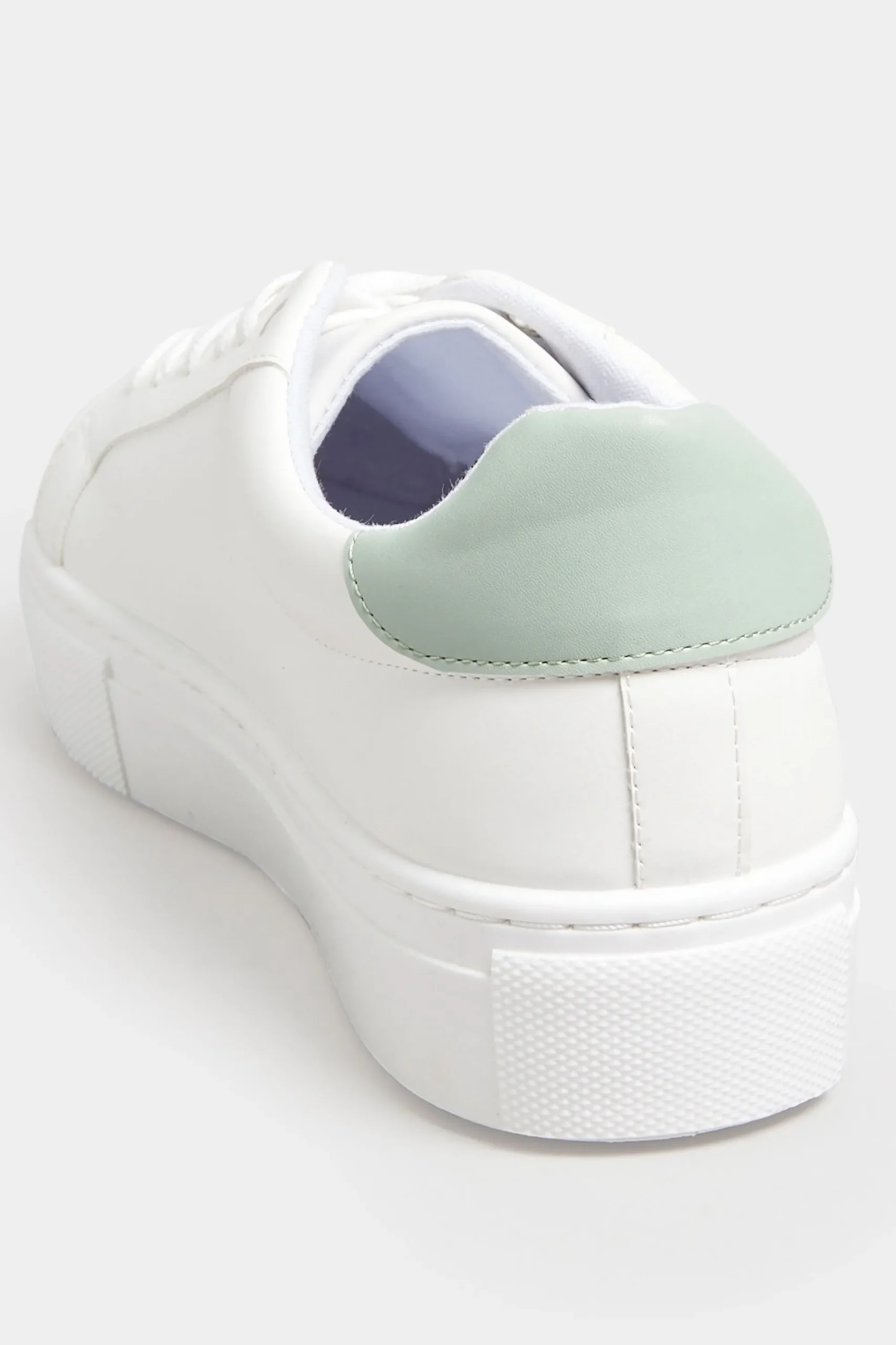 M&Co Limited Collection Limited Collection White & Mint Green Stripe Trainers In Wide Eee Fit>Women Trainers