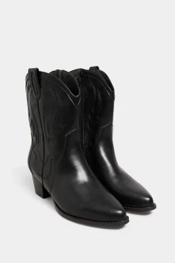 M&Co Limited Collection Limited Collection Black Cowboy Ankle Boots In Extra Wide Eee Fit>Women Boots