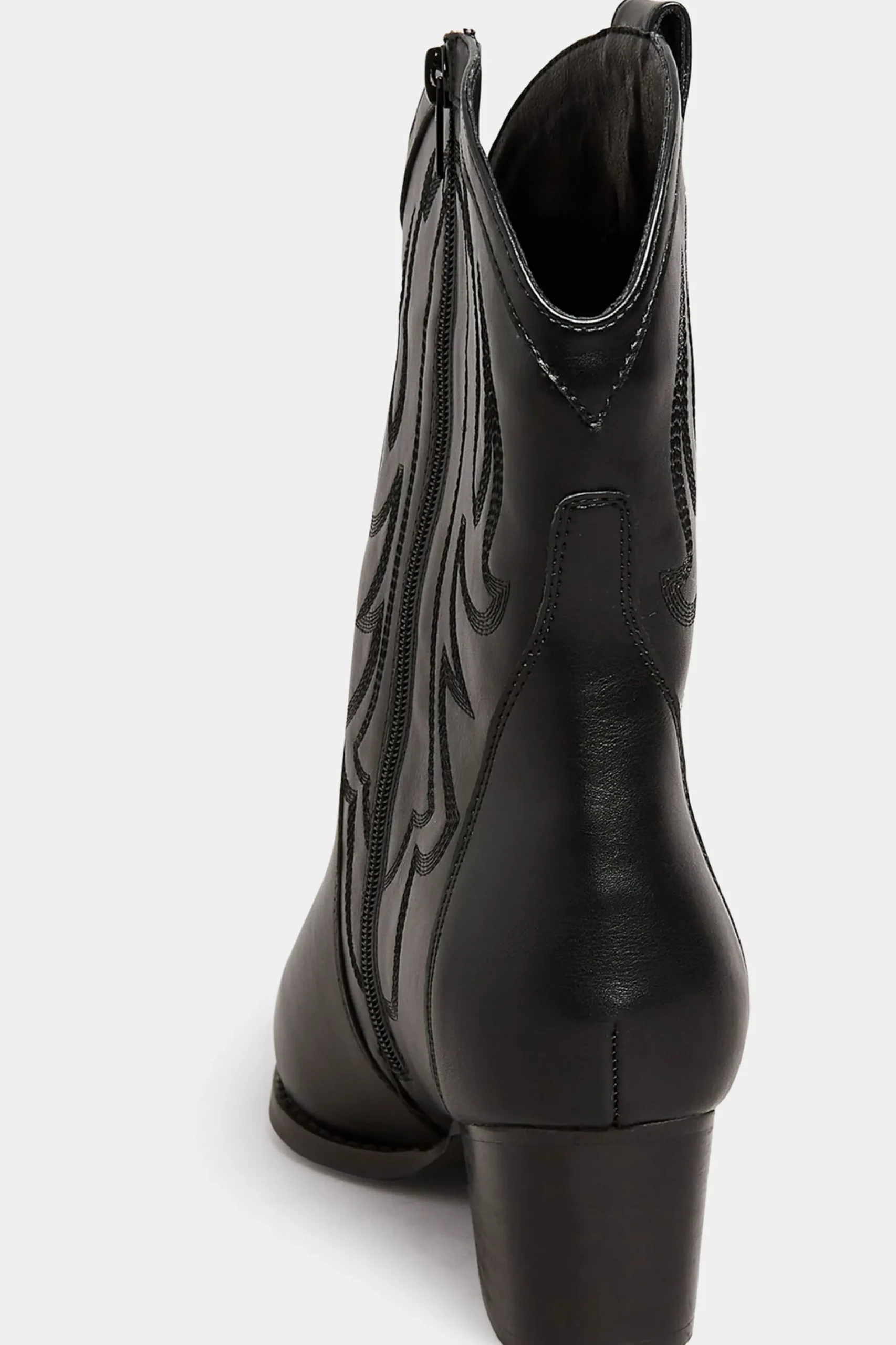 M&Co Limited Collection Limited Collection Black Cowboy Ankle Boots In Extra Wide Eee Fit>Women Boots