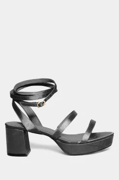 M&Co Limited Collection Limited Collection Black Satin Strappy Platform Heels In Wide E Fit & Extra Wide Eee Fit><noscript><img width=