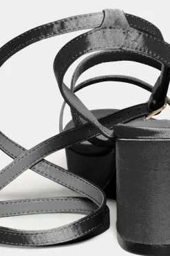 M&Co Limited Collection Limited Collection Black Satin Strappy Platform Heels In Wide E Fit & Extra Wide Eee Fit><noscript><img width=