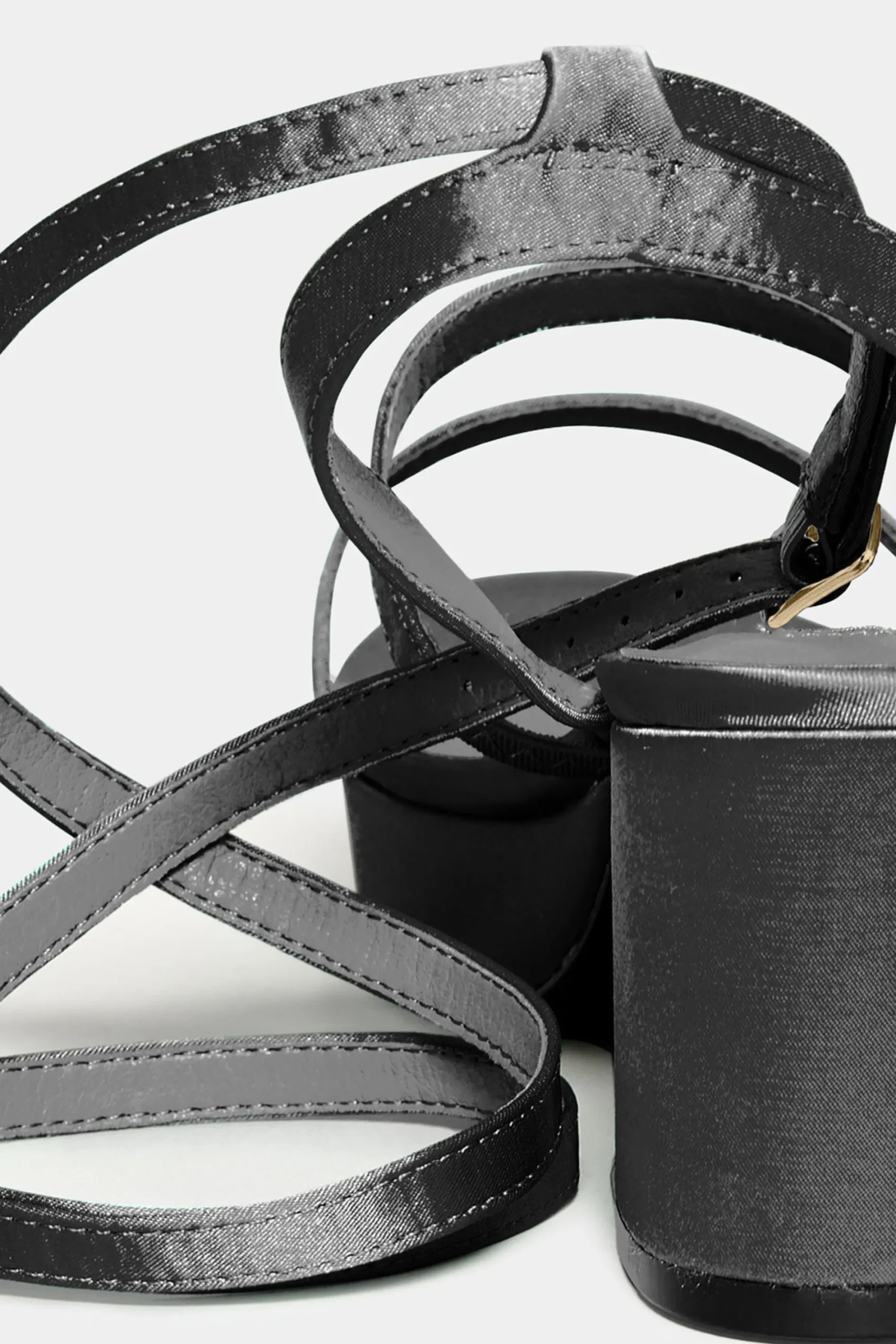 M&Co Limited Collection Limited Collection Black Satin Strappy Platform Heels In Wide E Fit & Extra Wide Eee Fit>Women Heels