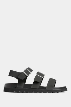 M&Co Limited Collection Limited Collection Black Footbed Buckle Sandals In Extra Wide Eee Fit><noscript><img width=