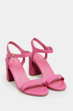 M&Co Limited Collection Limited Collection Pink Block Heel Sandal In Wide E Fit & Extra Wide Fit>Women Heels