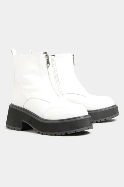 M&Co Limited Collection Limited Collection White Croc Leather Look Zip Chunky Boots In Wide E Fit><noscript><img width=