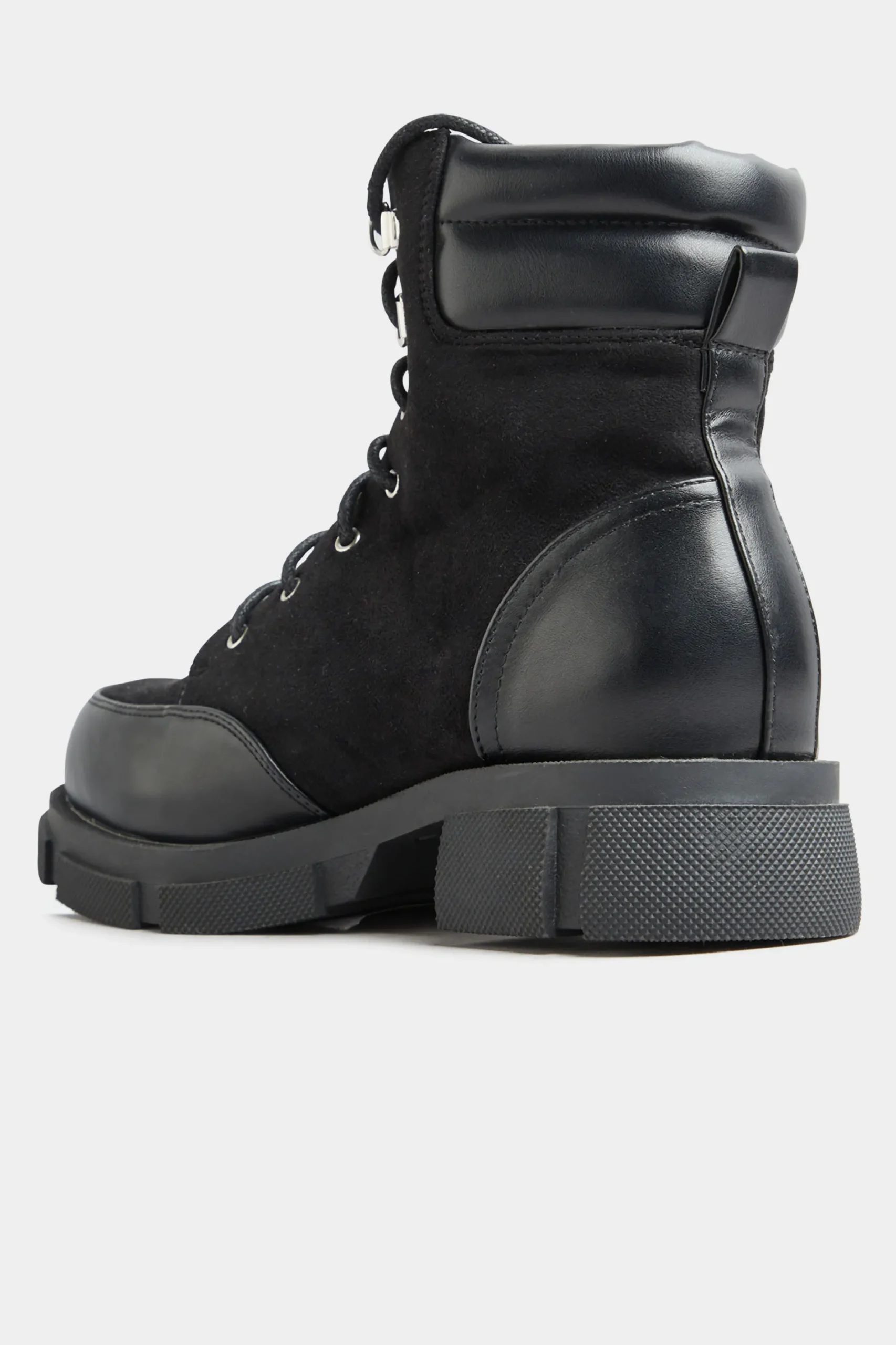 M&Co Limited Collection Limited Collection Black Faux Suede & Leather Lace Up Boots In Wide E Fit>Women Boots