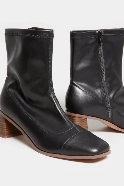 M&Co Limited Collection Limited Collection Black Square Toe Block Heel Boots In Extra Wide Eee Fit><noscript><img width=