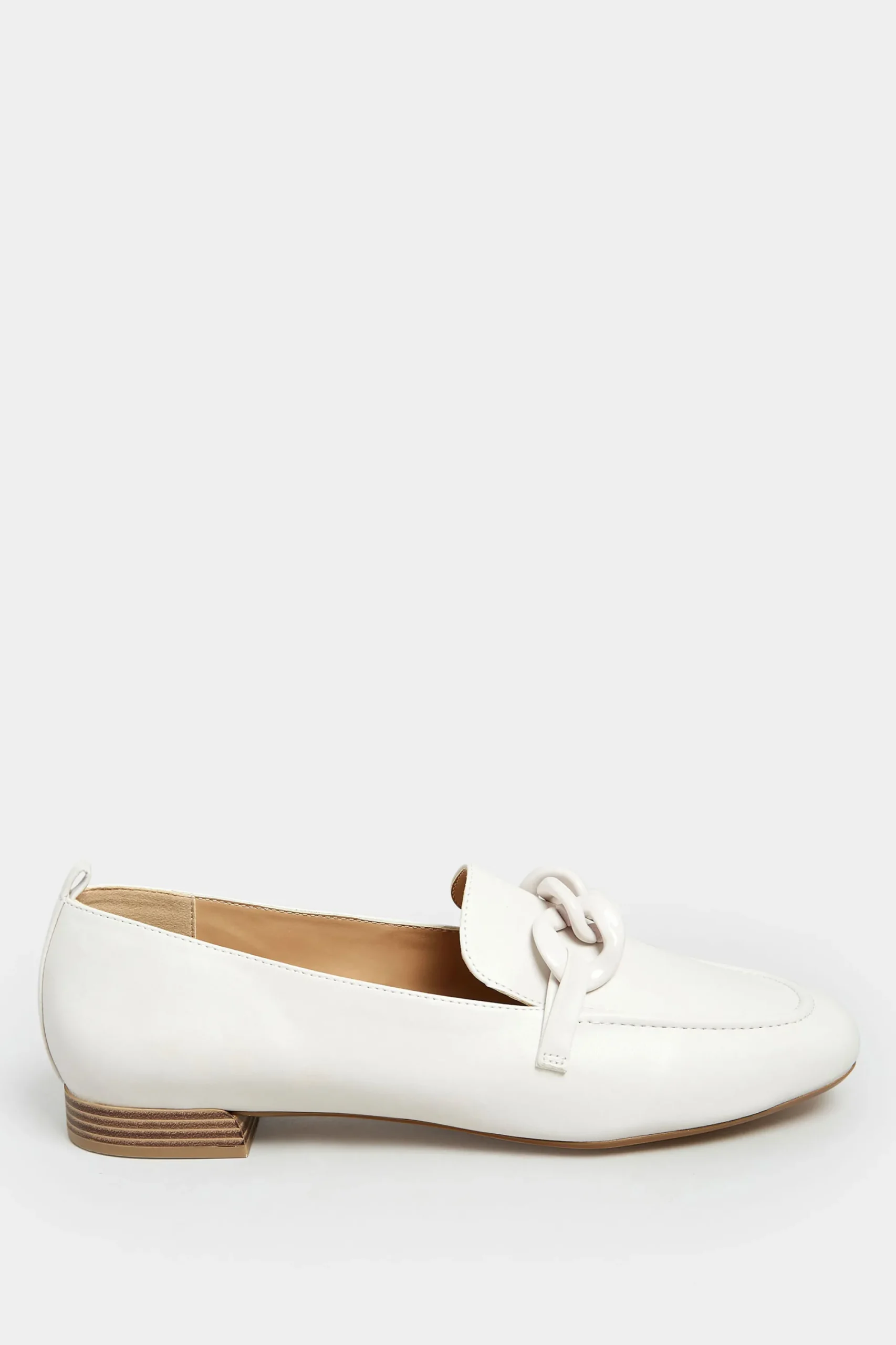 M&Co Limited Collection Limited Collection Ivory White Chain Loafers In Wide E Fit>Women Flat Shoes