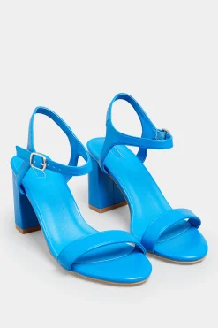 M&Co Limited Collection Limited Collection Blue Block Heel Sandal In Wide E Fit & Extra Wide Fit>Women Heels