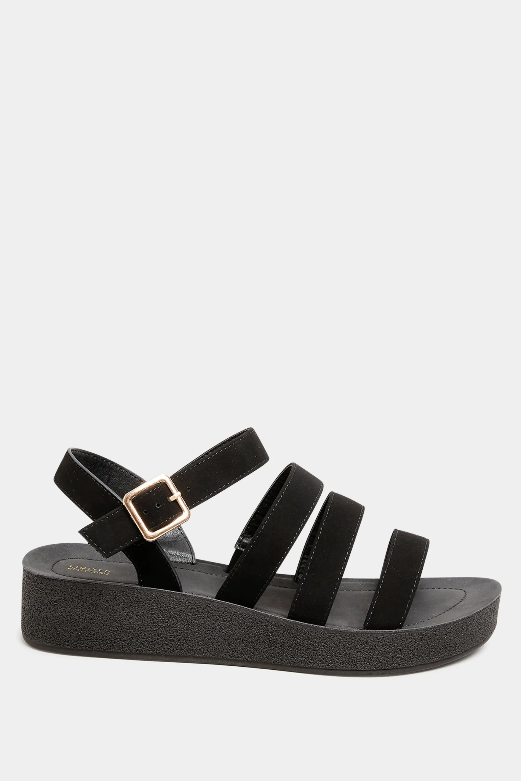 M&Co Limited Collection Limited Collection Black Multi Strap Sporty Platform Sandals In Extra Wide Eee Fit>Women Flat Shoes