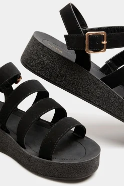 M&Co Limited Collection Limited Collection Black Multi Strap Sporty Platform Sandals In Extra Wide Eee Fit><noscript><img width=
