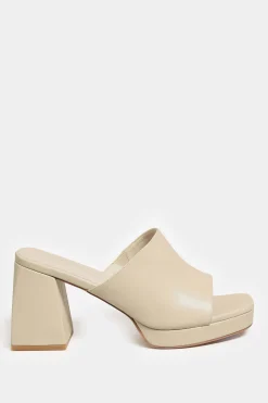 M&Co Limited Collection Limited Collection Cream Platform Block Mule Sandal Heels In Wide E Fit & Extra Wide Eee Fit><noscript><img width=
