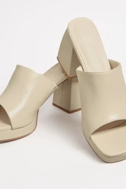 M&Co Limited Collection Limited Collection Cream Platform Block Mule Sandal Heels In Wide E Fit & Extra Wide Eee Fit><noscript><img width=