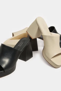M&Co Limited Collection Limited Collection Cream Platform Block Mule Sandal Heels In Wide E Fit & Extra Wide Eee Fit><noscript><img width=