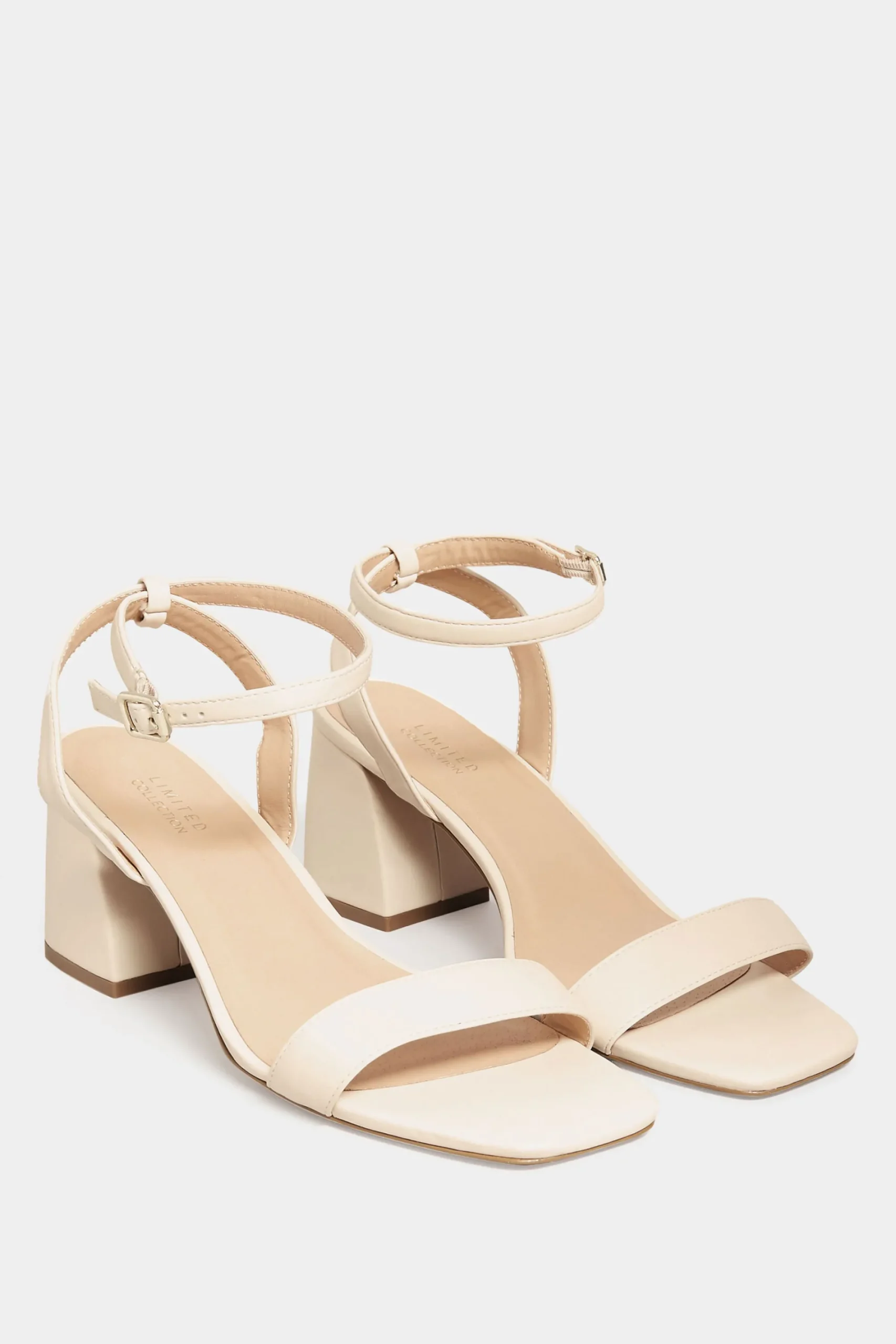 M&Co Limited Collection Limited Collection Nude Block Heel Sandals In Wide E Fit & Extra Wide Eee Fit>Women Heels