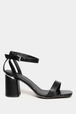 M&Co Limited Collection Limited Collection Black Snake Print 2 Part Block Heel Sandals In Wide E Fit & Extra Wide Eee Fit><noscript><img width=
