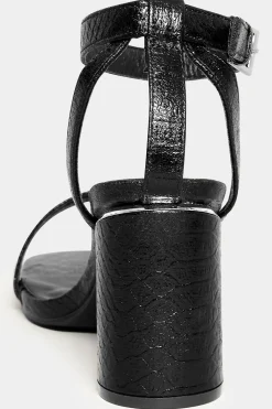 M&Co Limited Collection Limited Collection Black Snake Print 2 Part Block Heel Sandals In Wide E Fit & Extra Wide Eee Fit><noscript><img width=