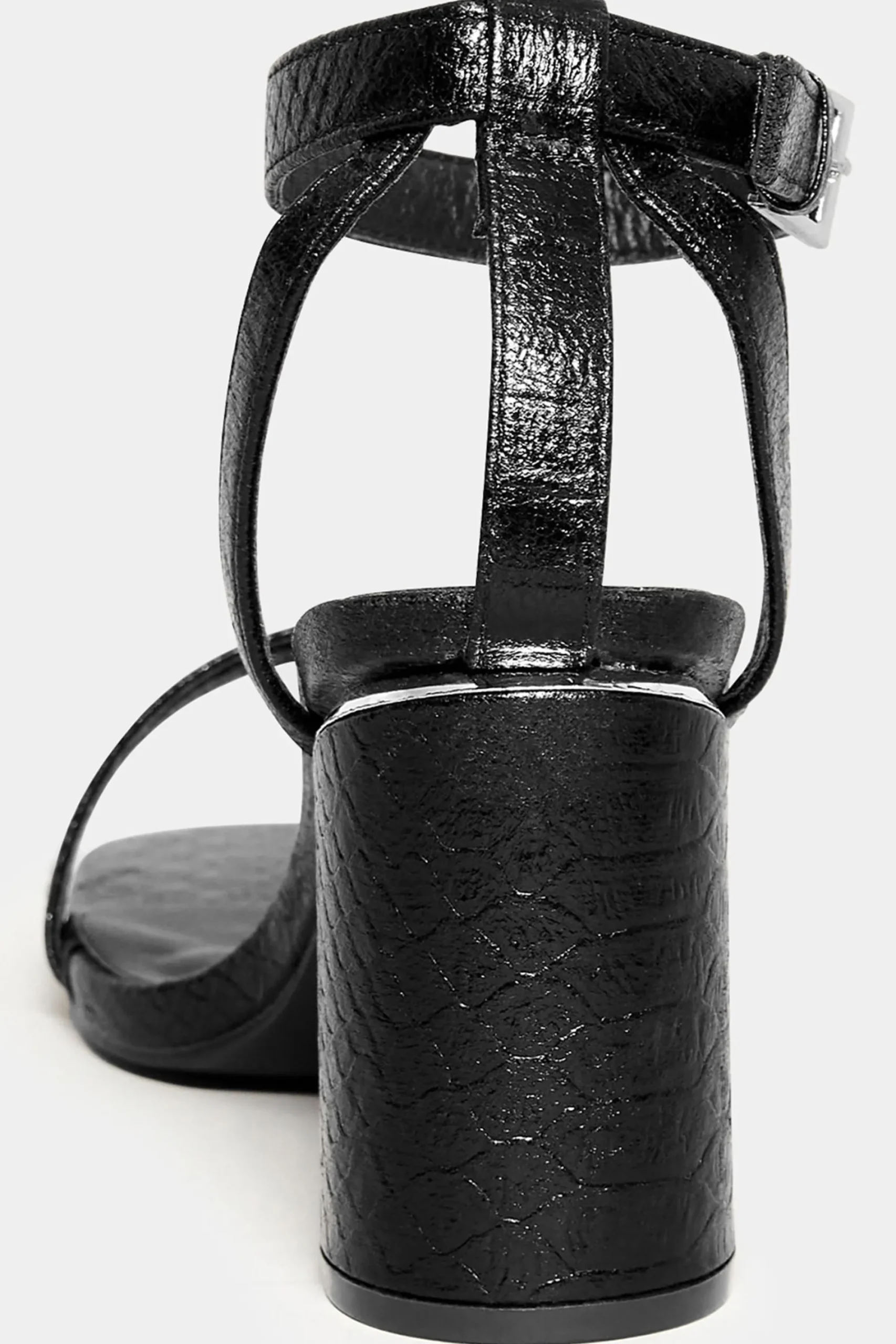 M&Co Limited Collection Limited Collection Black Snake Print 2 Part Block Heel Sandals In Wide E Fit & Extra Wide Eee Fit>Women Heels