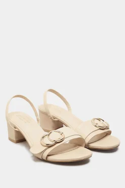 M&Co Limited Collection Limited Collection Beige Brown Buckle Slingback Block Heel Sandal In Wide E Fit>Women Heels