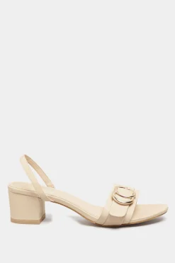 M&Co Limited Collection Limited Collection Beige Brown Buckle Slingback Block Heel Sandal In Wide E Fit><noscript><img width=