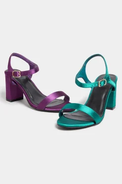 M&Co Limited Collection Limited Collection Purple Block Heel Sandal In Wide E Fit & Extra Wide Eee Fit><noscript><img width=