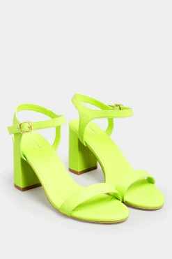 M&Co Limited Collection Limited Collection Lime Green Block Heel Sandal In Wide E Fit & Extra Wide Fit>Women Heels