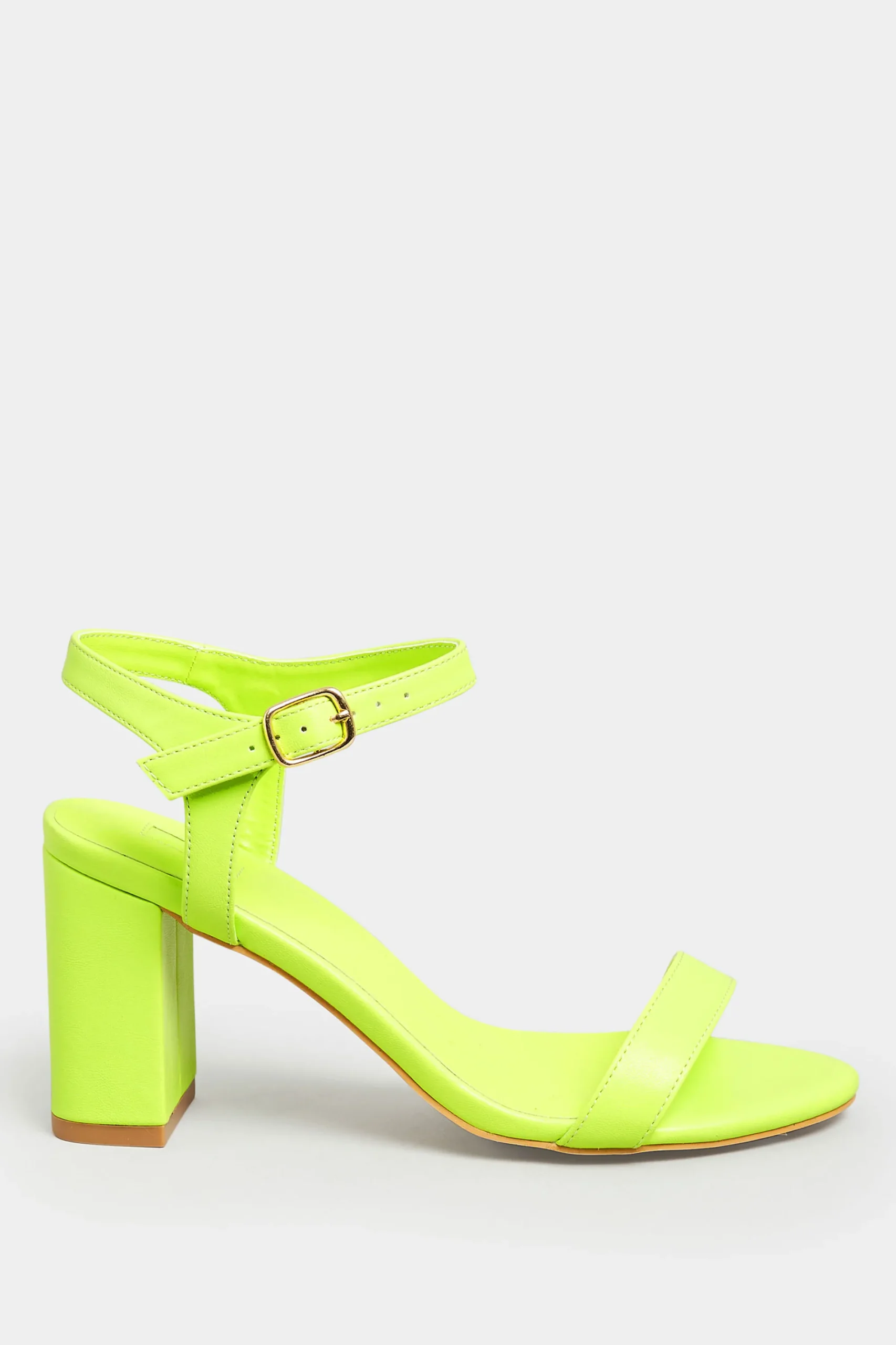 M&Co Limited Collection Limited Collection Lime Green Block Heel Sandal In Wide E Fit & Extra Wide Fit>Women Heels