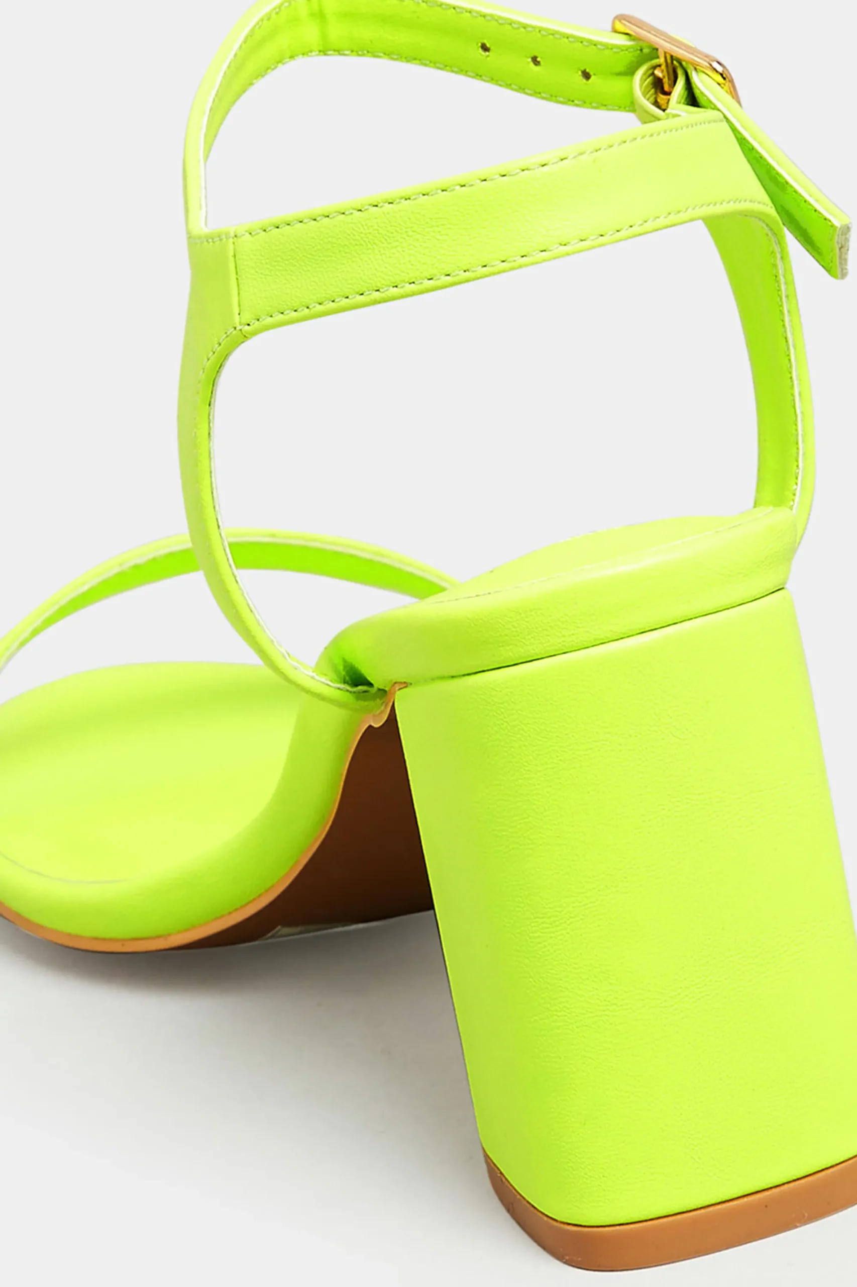 M&Co Limited Collection Limited Collection Lime Green Block Heel Sandal In Wide E Fit & Extra Wide Fit>Women Heels