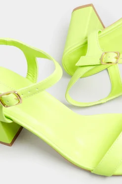 M&Co Limited Collection Limited Collection Lime Green Block Heel Sandal In Wide E Fit & Extra Wide Fit><noscript><img width=