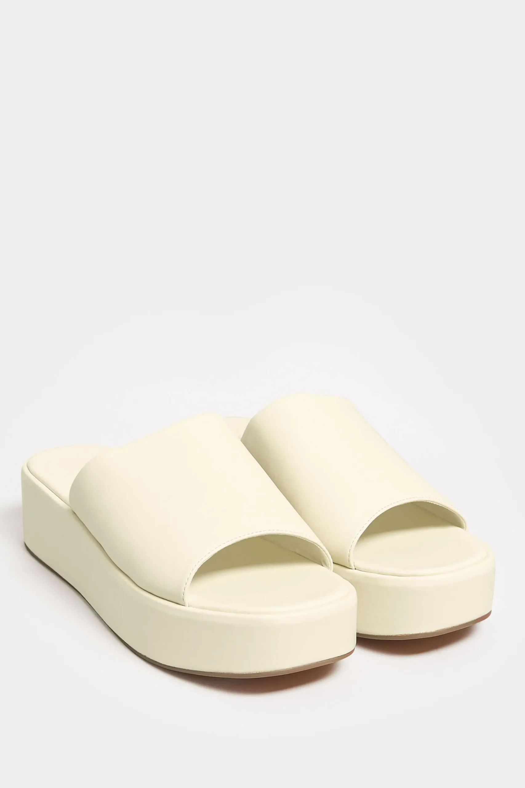 M&Co Limited Collection Limited Collection White Platform Mule Sandals In E Wide Fit & Eee Extra Wide Fit>Women Mules & Sliders