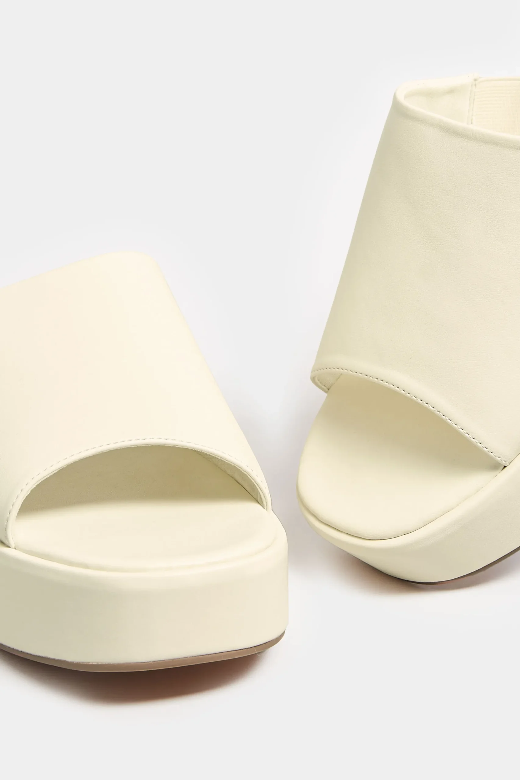 M&Co Limited Collection Limited Collection White Platform Mule Sandals In E Wide Fit & Eee Extra Wide Fit>Women Mules & Sliders