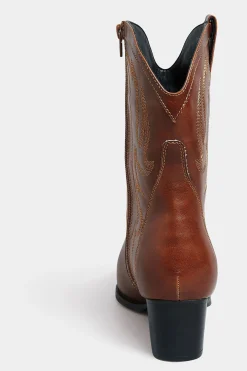 M&Co Limited Collection Limited Collection Brown Cowboy Ankle Boots In Extra Wide Eee Fit><noscript><img width=