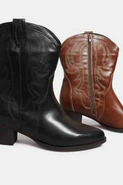 M&Co Limited Collection Limited Collection Brown Cowboy Ankle Boots In Extra Wide Eee Fit><noscript><img width=