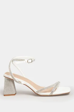 M&Co Limited Collection Limited Collection White Diamante Strappy Heel Sandals In Wide E Fit & Extra Wide Eee Fit><noscript><img width=
