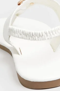 M&Co Limited Collection Limited Collection White & Gold Double Ring Sandals In Wide E Fit & Extra Wide Eee Fit><noscript><img width=