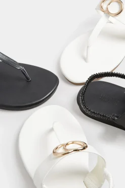 M&Co Limited Collection Limited Collection White & Gold Double Ring Sandals In Wide E Fit & Extra Wide Eee Fit><noscript><img width=