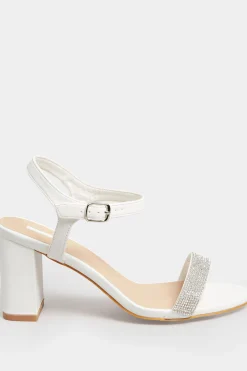 M&Co Limited Collection Limited Collection White Diamante Block Heel Sandal In Wide E Fit & Extra Wide Eee Fit><noscript><img width=