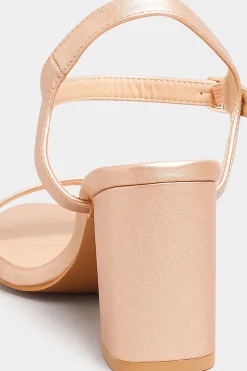 M&Co Limited Collection Limited Collection Rose Gold Block Heel Sandals In Wide E Fit & Extra Wide Fit><noscript><img width=