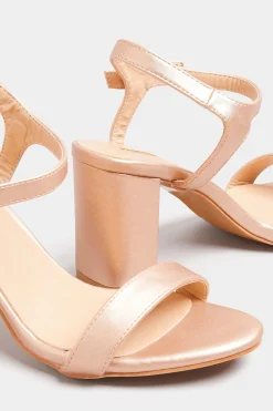 M&Co Limited Collection Limited Collection Rose Gold Block Heel Sandals In Wide E Fit & Extra Wide Fit><noscript><img width=